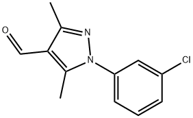 1-(3-氯苯基)-3,5-二甲基-1H-吡唑-4-甲醛 结构式