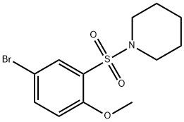 1-(5-溴-2-甲氧基苯基磺酰)哌啶 结构式