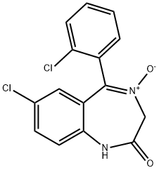 7-氯-2-氧代-5-(2-氯苯基)-1,4-苯并二氮杂卓-4-氧化物 结构式