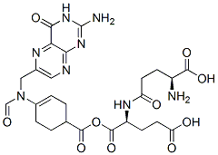 10-formyltetrahydropteroyl-gamma-glutamylglutamic acid 结构式