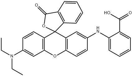 2-[[6'-(Diethylamino)-3-oxospiro[isobenzofuran-1(3H),9'-[9H]xanthen]-2'-yl]amino]benzoic acid 结构式