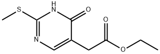 4-羟基-2-甲基硫代-5-嘧啶乙酸乙酯 结构式