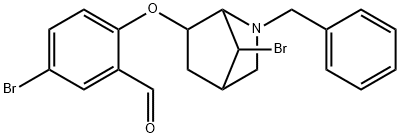 2-[(2-BENZYL-7-BROMO-2-AZABICYCLO[2.2.1]HEPT-6-YL)OXY]-5-BROMOBENZALDEHYDE 结构式