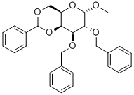 甲基 2,3-二-O-(苯基甲基)-4,6-O-(苯基亚甲基)-ALPHA-D-吡喃半乳糖苷 结构式