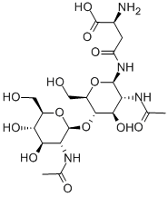 N- [2-（乙酰氨基）-4-O- [2-（乙酰氨基）-2-脱氧-β-D-吡喃葡萄糖基] -2-脱氧 -β-D-吡喃葡萄糖基] -L-天冬酰胺 结构式