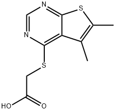 (5,6-DIMETHYL-THIENO[2,3-D]PYRIMIDIN-4-YLSULFANYL)-ACETIC ACID 结构式