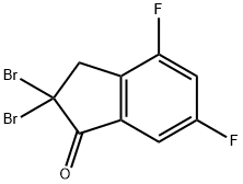 2,2-DIBROMO-4,6-DIFLUORO-2,3-DIHYDRO-1H-INDEN-1-ONE 结构式