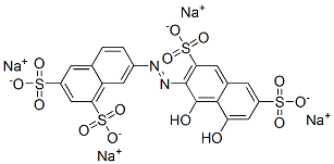 7-[(1,8-二羟基-3,6-二磺基-2-萘)偶氮]-1,3-萘二磺酸四钠盐 结构式