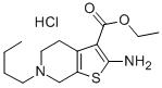 4,5,6,7-Tetrahydro-2-amino-6-butylthieno(2,3-c)pyridine-3-carboxylic a cid ethyl ester HCl 结构式