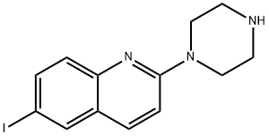 6-碘-2-(1-哌嗪基)-喹啉 结构式