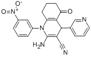 2-amino-1-{3-nitrophenyl}-5-oxo-4-(3-pyridinyl)-1,4,5,6,7,8-hexahydro-3-quinolinecarbonitrile 结构式