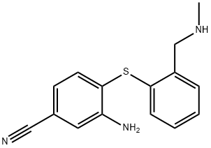 3-AMINO-4-(2-METHYLAMINOMETHYLPHENYLSULFANYL)BENZONITRILE 结构式