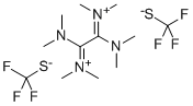 N,N'-[1,2-BIS(DIMETHYLAMINO)-1,2-ETHANEDIYLIDENE]BIS[N-METHYLMETHANAMINIUM], BIS TRIFLUOROMETHANETHIOLATE 结构式