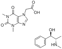 1,2,3,6-tetrahydro-1,3-dimethyl-2,6-dioxo-7H-purine-7-acetic acid, compound with [R-(R,S)]-alpha-[1-(methylamino)ethyl]benzyl alcohol (1:1) 结构式