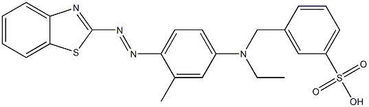 3-[[[4-(2-苯并噻唑偶氮基)-3-甲苯基]乙氨基]甲基]苯磺酸 结构式