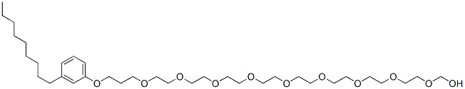 2-[2-[2-[2-[2-[2-[2-[2-[3-(3-nonylphenoxy)propoxy]ethoxy]ethoxy]ethoxy ]ethoxy]ethoxy]ethoxy]ethoxy]ethoxymethanol 结构式