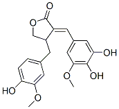 3-[(3,4-Dihydroxy-5-methoxyphenyl)methylene]-4,5-dihydro-4-[(4-hydroxy-3-methoxyphenyl)methyl]furan-2(3H)-one 结构式