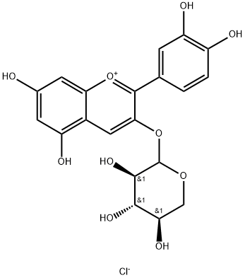 矢车菊素-3-木糖苷 结构式
