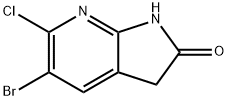5-溴-6-氯-1H,2H,3H-吡咯并[2,3-B]吡啶-2-酮 结构式