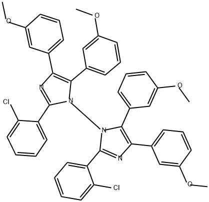 2,2'-bis(2-chlorophenyl)-4,4',5,5'-tetrakis(3-methoxyphenyl)-1,1'-bi-1H-imidazole 结构式