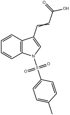 3-(1-甲苯磺酰基-1H-吲哚-3-基)丙烯酸 结构式