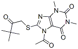 1H-Purine-2,6-dione,  7-acetyl-8-[(3,3-dimethyl-2-oxobutyl)thio]-3,7-dihydro-1,3-dimethyl- 结构式