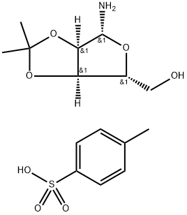 2,3-O-异亚丙基-Β-D-呋喃核糖胺对甲苯磺酸盐 结构式