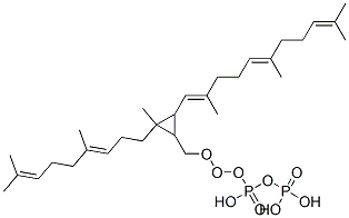 [[2-(4,8-二甲基壬-3,7-二烯基)-2-甲基-3-(2,6,10-三甲基十一碳-1,5,9-三烯基)环丙基]甲氧基-羟基-磷酰]氧基膦酸	 结构式