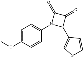 1-(4-METHOXYPHENYL)-4-(3-THIENYL)-2,3-AZETIDINEDIONE 结构式