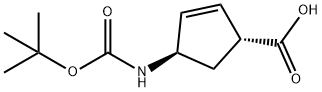 (1R,4R)-4-(BOC-氨基)-2-环戊烯羧酸 结构式