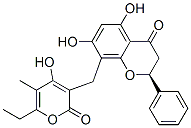 (S)-8-[(6-Ethyl-4-hydroxy-5-methyl-2-oxo-2H-pyran-3-yl)methyl]-2,3-dihydro-5,7-dihydroxy-2-phenyl-4H-1-benzopyran-4-one 结构式