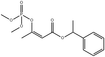 (Z)-3-(Dimethoxyphosphinyloxy)-2-butenoic acid 1-phenylethyl ester 结构式