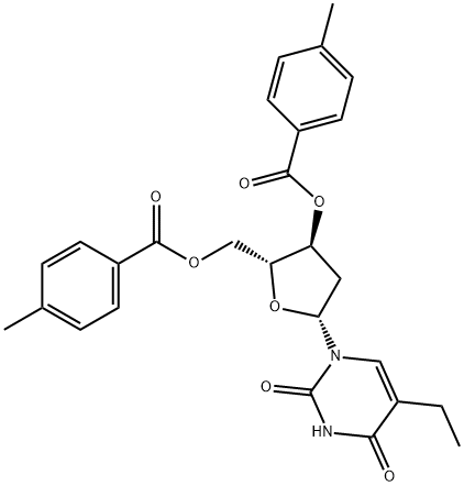 2'-DEOXY-3',5'-DI-O-(4-METHYLBENZOYL)-5-ETHYLURIDINE 结构式