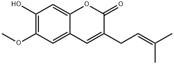 7-HYDROXY-6-METHOXY-3-PRENYLCOUMARIN 结构式