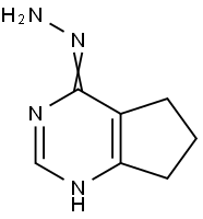 4H-Cyclopentapyrimidin-4-one, 1,5,6,7-tetrahydro-, hydrazone (9CI) 结构式