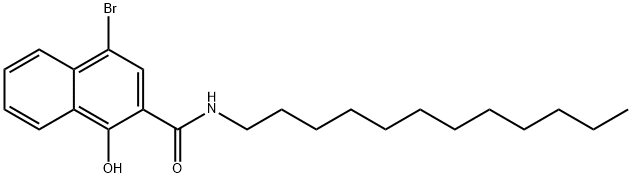 4-溴-N-十二基-1-羟基-2-萘甲酰胺 结构式