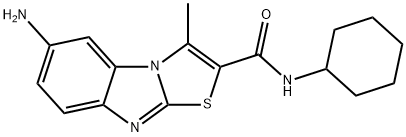 6-AMINO-N-CYCLOHEXYL-3-METHYLTHIAZOLO[3,2-A]BENZIMIDAZOLE-2-CARBOXAMIDE HYDROCHLORIDE 结构式