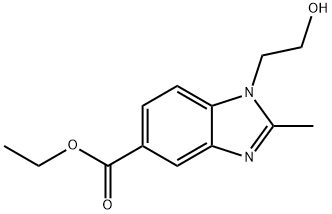 1-(2-羟乙基)-2-甲基-1H-苯并[D]咪唑-5-羧酸乙酯 结构式