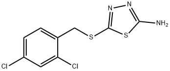 5-{[(2,4-dichlorophenyl)methyl]sulfanyl}-1,3,4-thiadiazol-2-amine 结构式