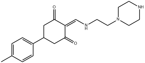 5-(4-methylphenyl)-2-[(2-piperazin-1-ylethylamino)methylidene]cyclohexane-1,3-dione 结构式