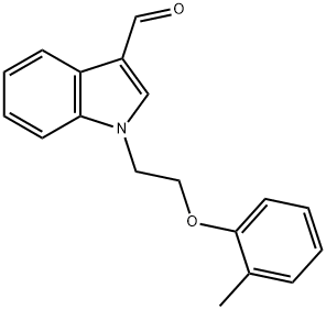 1-(2-(邻甲苯基氧基)乙基)-1H-吲哚-3-甲醛 结构式