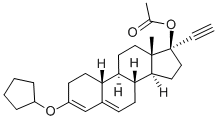 3-(cyclopentyloxy)-19-nor-17alpha-pregna-3,5-dien-20-yn-17-yl acetate  结构式