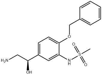 N-[2-苄氧基-5-(2-氨基-(1R)-1-羟乙基)苯基]甲磺酰胺 结构式