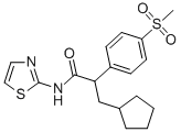 3-CYCLOPENTYL-2-(4-METHANESULFONYL-PHENYL)-N-THIAZOL-2-YL-PROPIONAMIDE 结构式