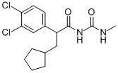 3,4-Dichloro-alpha-(cyclopentylmethyl)-N-((methylamino)carbonyl)benzeneacetamide 结构式