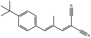 反式-2-[3-(4-叔丁基苯基)-2-甲基-2-丙烯]丙二腈 结构式