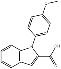 1-(4-甲氧苯基)-1H-2-吲哚甲酸 结构式