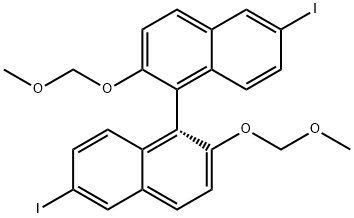 (R)-6,6'-DIIODO-2,2'-BIS(METHOXYMETHOXY)-1,1'-BINAPHTHALENE 结构式