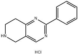 PYRIDO[4,3-D]PYRIMIDINE, 5,6,7,8-TETRAHYDRO-2-PHENYL-, MONOHYDROCHLORIDE 结构式