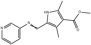 1H-Pyrrole-3-carboxylicacid,2,4-dimethyl-5-[(3-pyridinylimino)methyl]-,methylester(9CI) 结构式